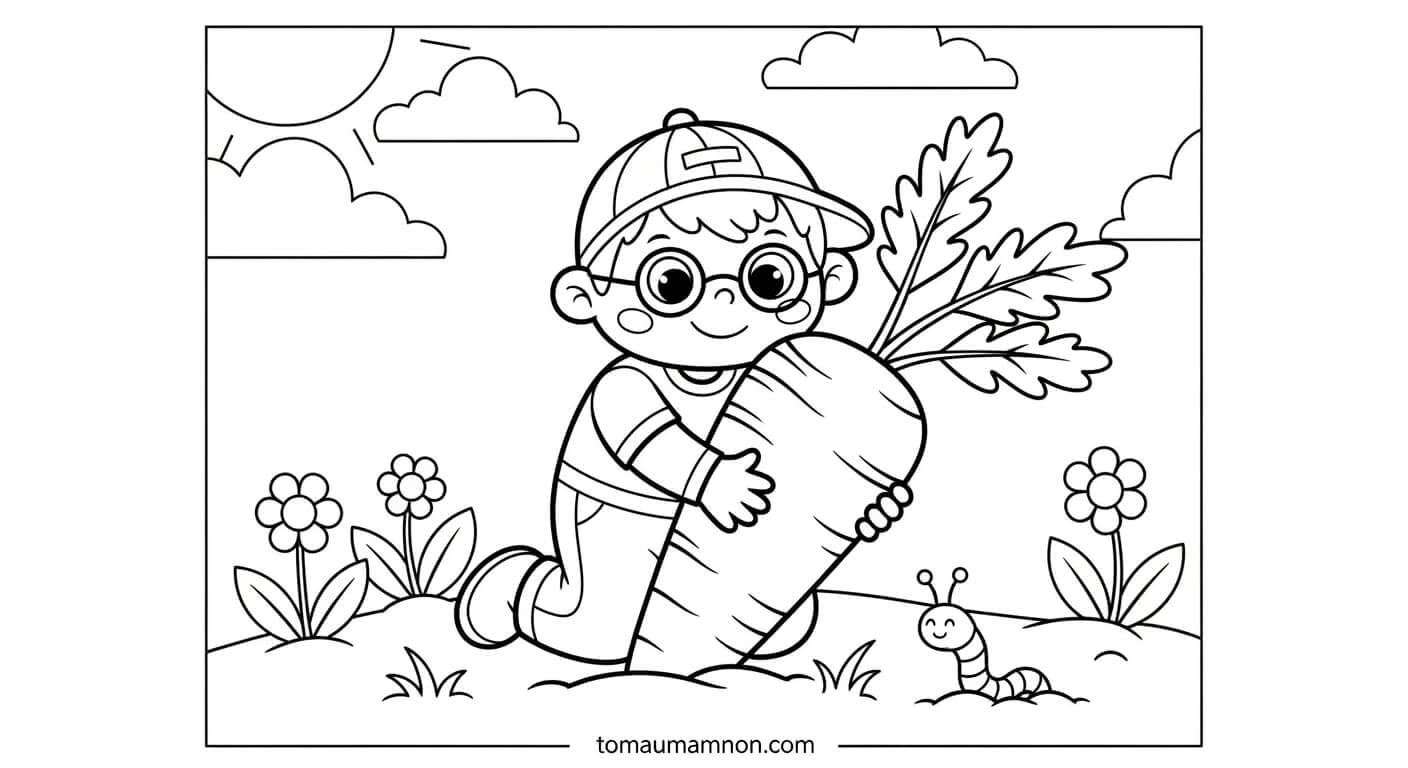 Tô Màu Củ Cà Rốt Những hình vẽ củ cà rốt