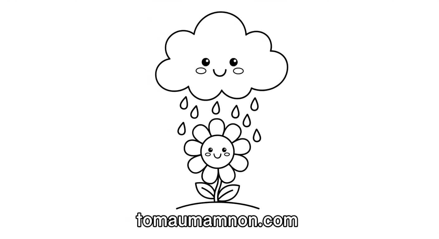 Tô Màu Đám Mây mây và cầu vồng