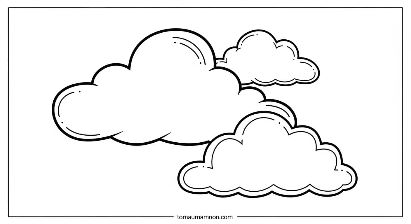 Tô Màu Đám Mây dải mây mờ