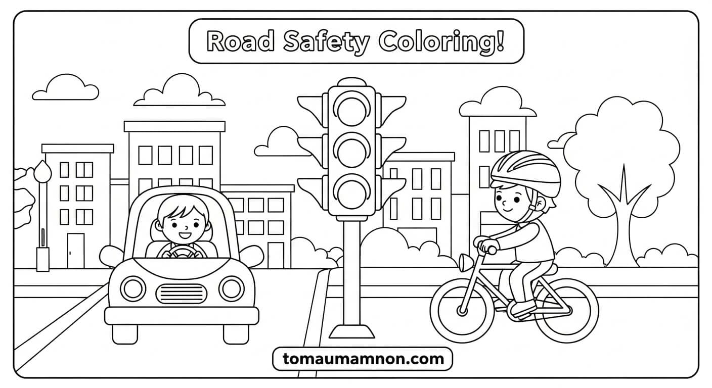 Bé tô màu đèn đường