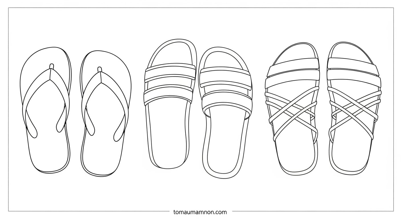 hình tô màu dép