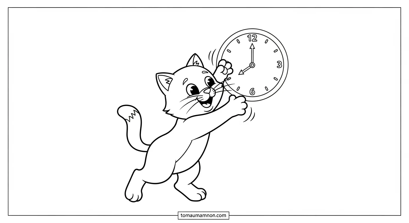 Tô Màu Đồng Hồ Tranh đồng hồ cho bé tô