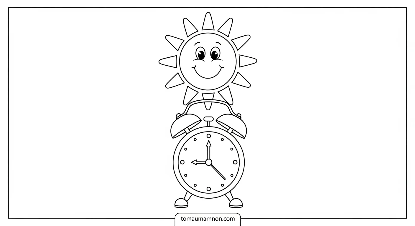 Tô Màu Đồng Hồ Đồng hồ với số nổi bật