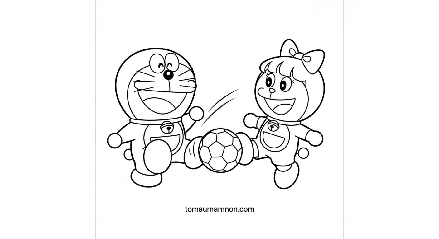 Tô Màu Doremon Và Doremi Doremon bay