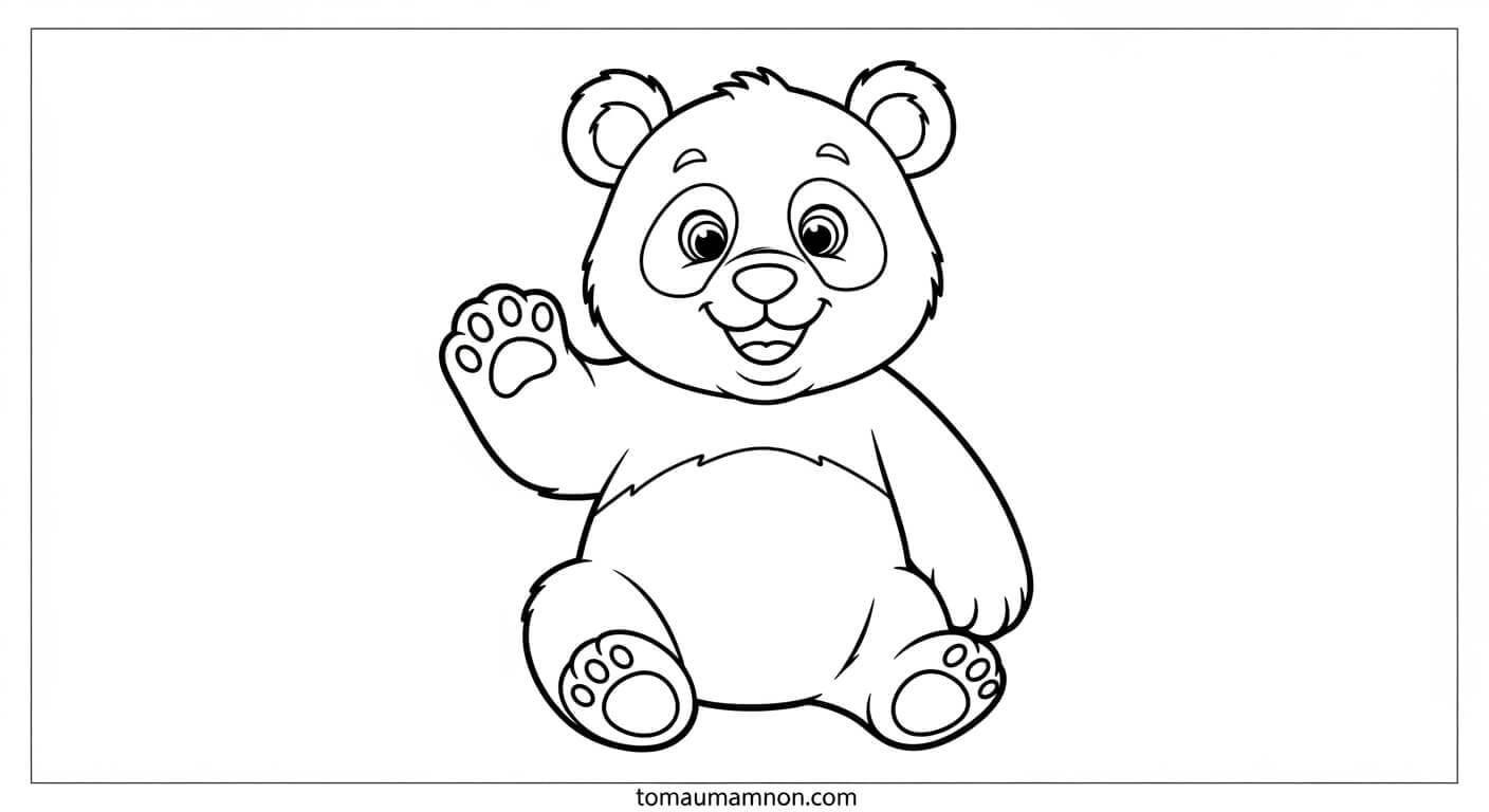 Tô Màu Gấu Trúc Gia đình gấu trúc