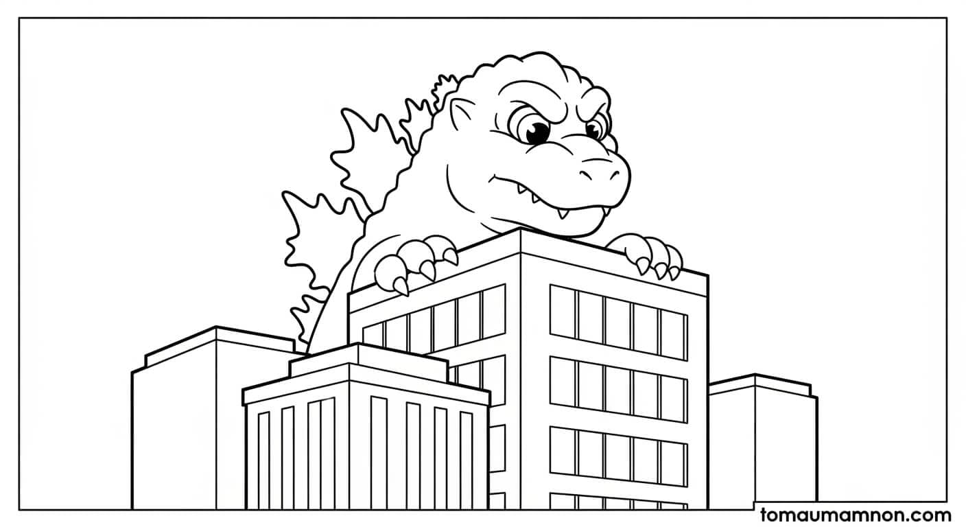Tô Màu Godzilla godzilla ngẩng đầu