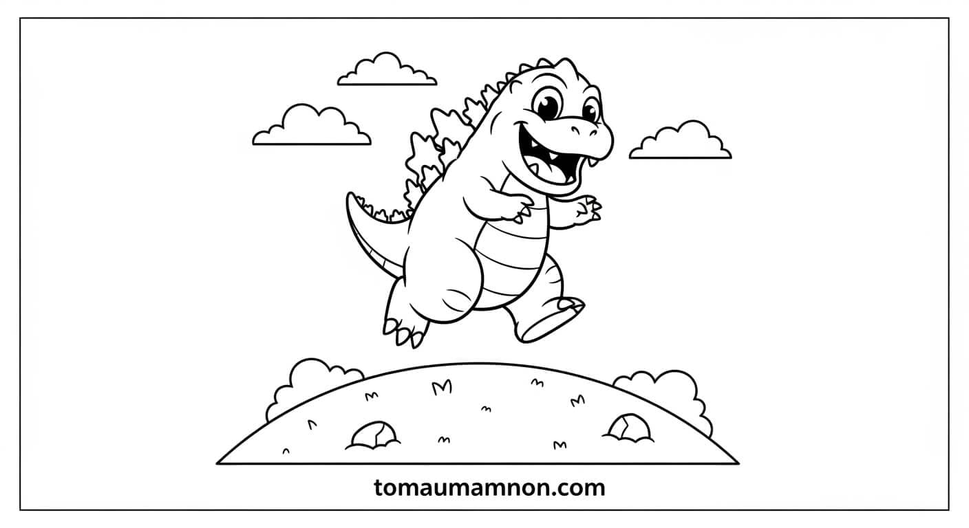 Tô Màu Godzilla godzilla phun lửa