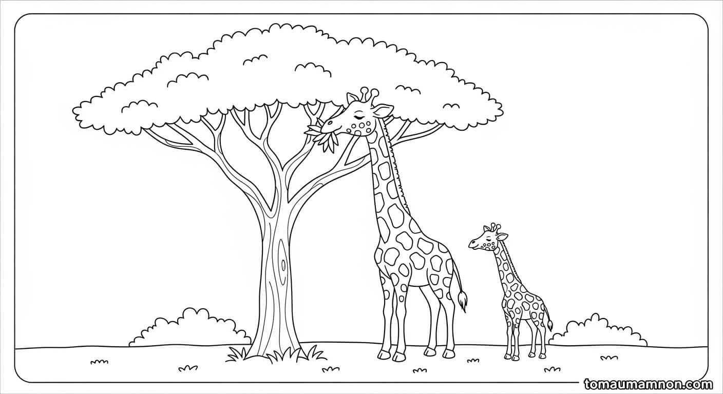 Tô Màu Hươu Cao Cổ Hươu cao cổ ngộ nghĩnh