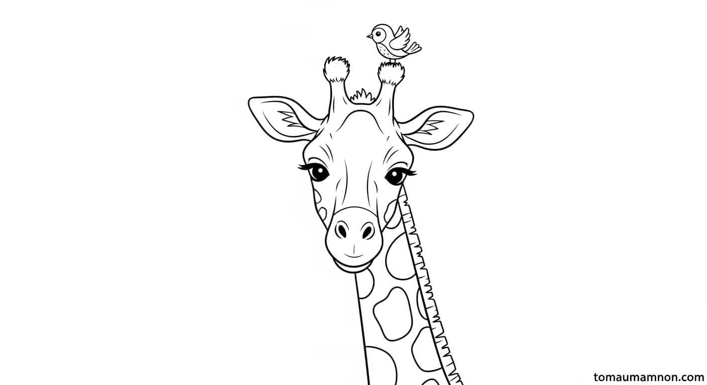 Tô Màu Hươu Cao Cổ Hươu cao cổ và mặt trời