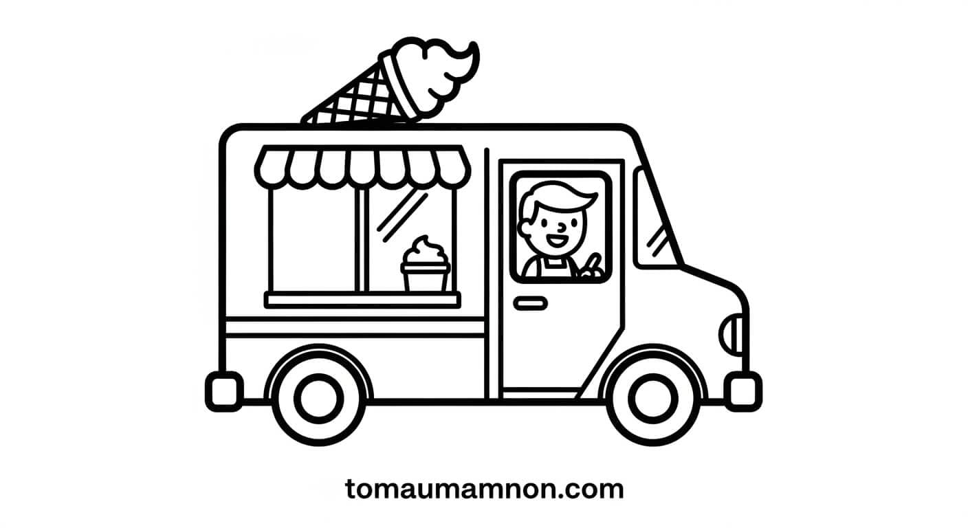 Tô Màu Kem hình ảnh chiếc kem đang tan