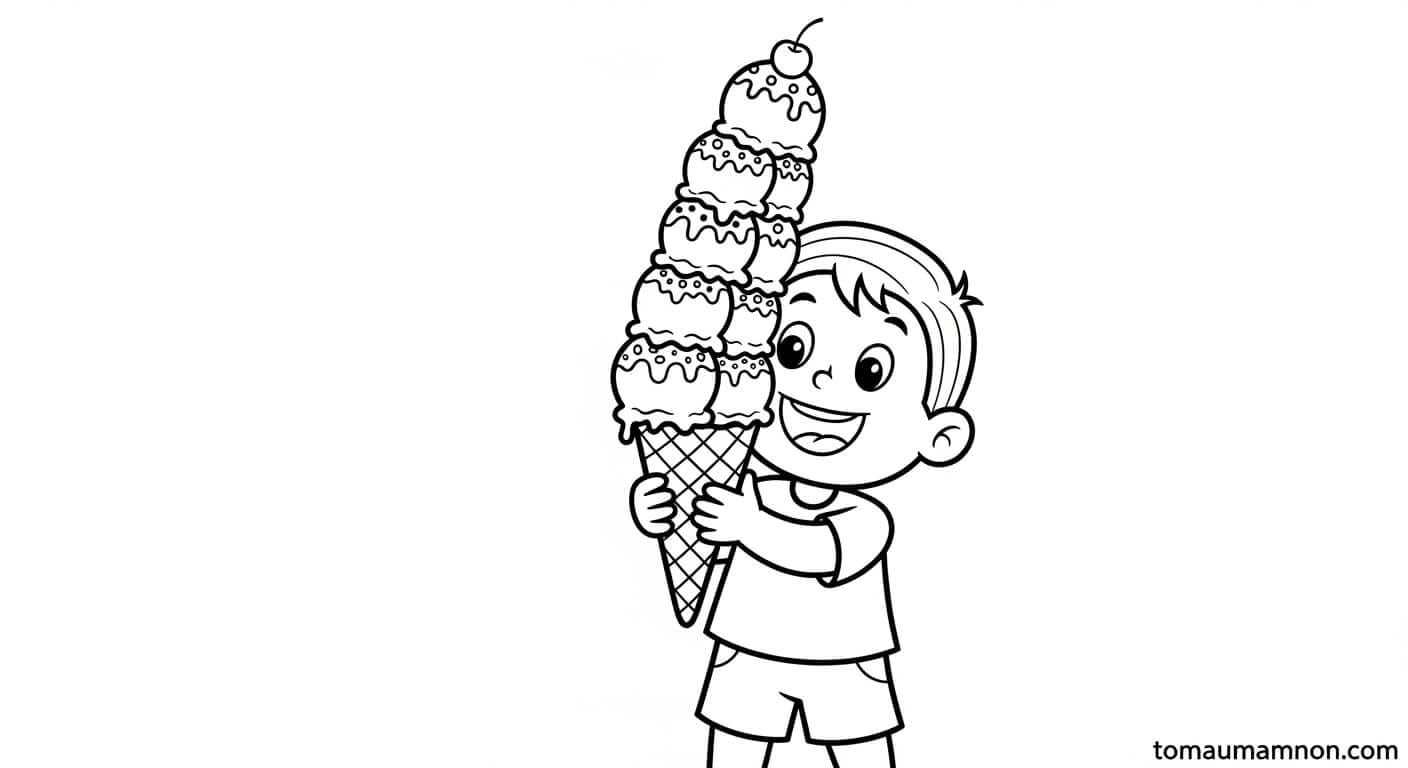 Tô Màu Kem hình ảnh cây kem que thú vị