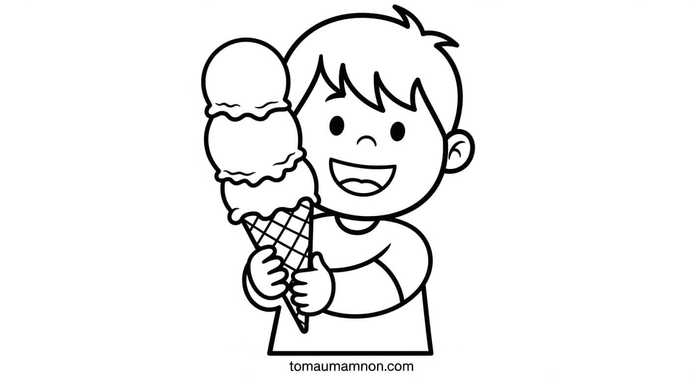 Tô Màu Kem hình ảnh cây kem dễ thương