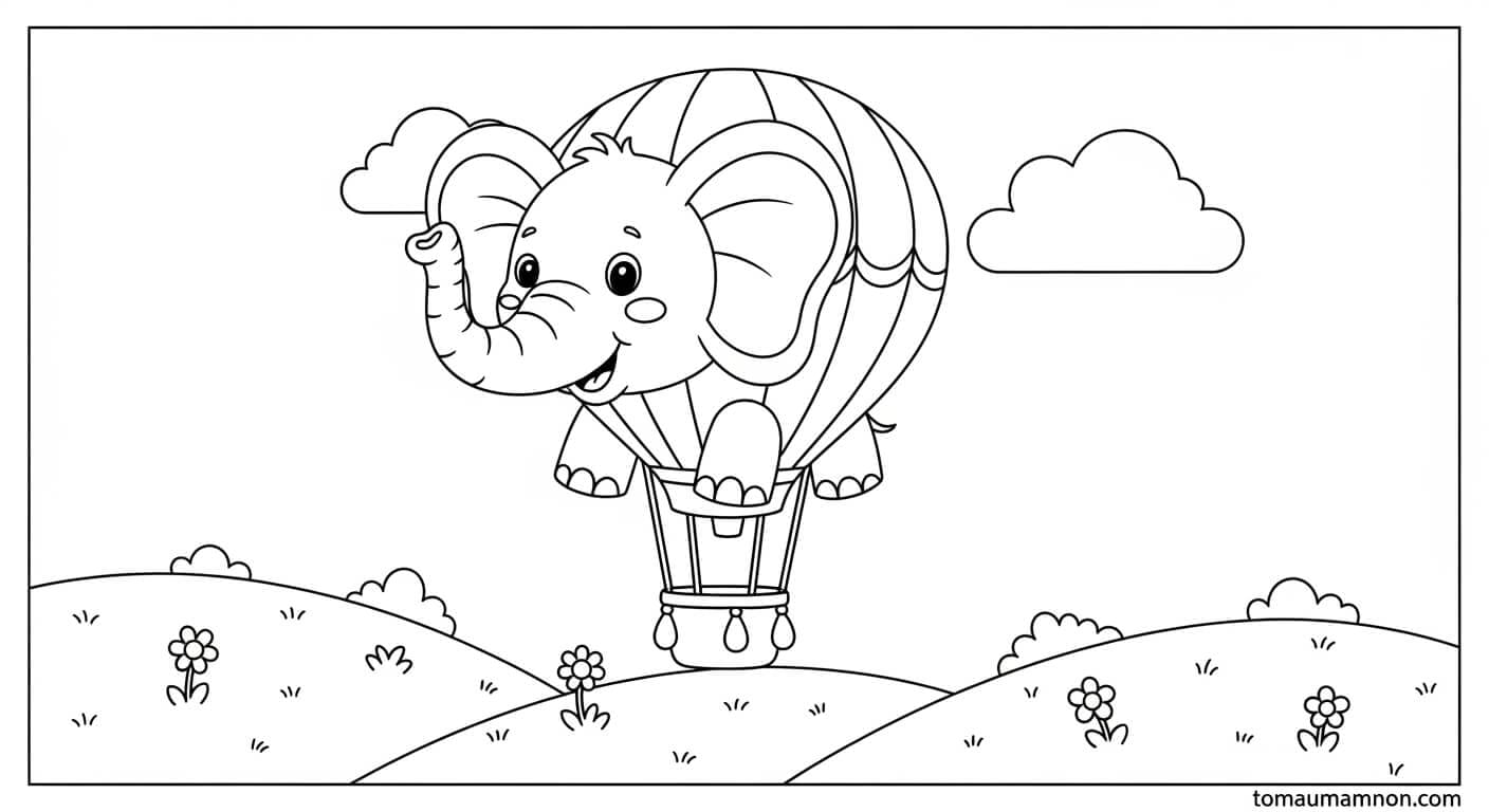 Tô Màu Khinh Khí Cầu Hình khinh khí cầu 4