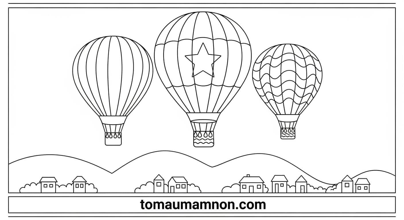 Tô Màu Khinh Khí Cầu Hình khinh khí cầu 5