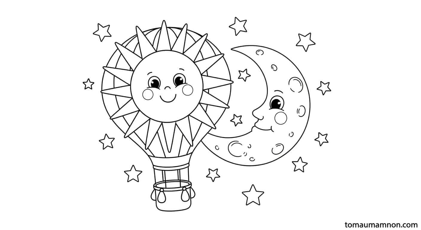 Tô Màu Khinh Khí Cầu Hình khinh khí cầu 6