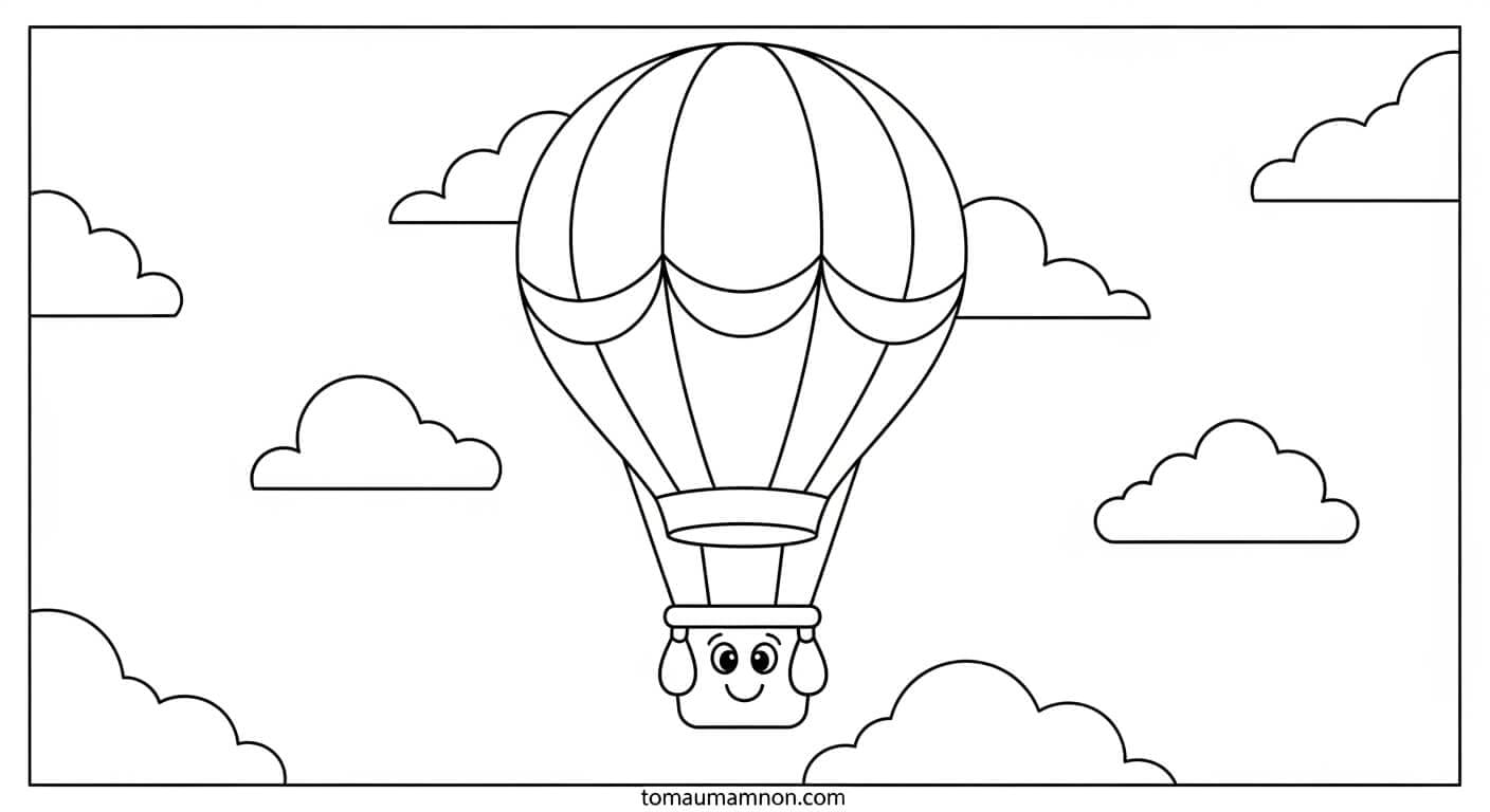 Tô Màu Khinh Khí Cầu Hình khinh khí cầu 1