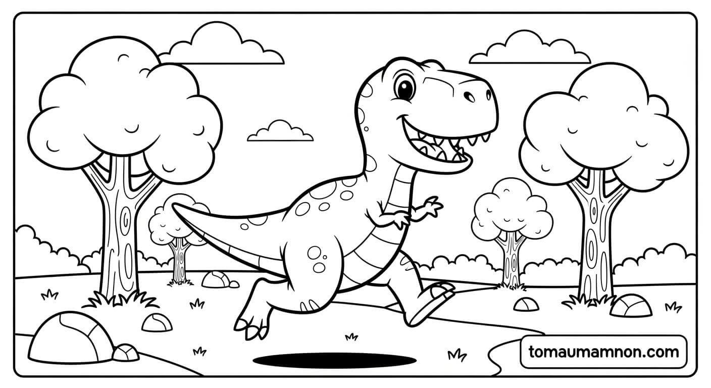 Tô Màu Khủng Long Bạo Chúa khủng long chạy nhanh