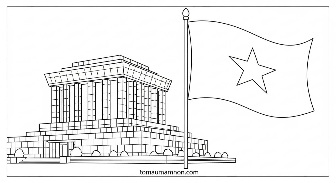 Tô Màu Lăng Bác Tranh khác về lăng Bác khi chưa tô màu