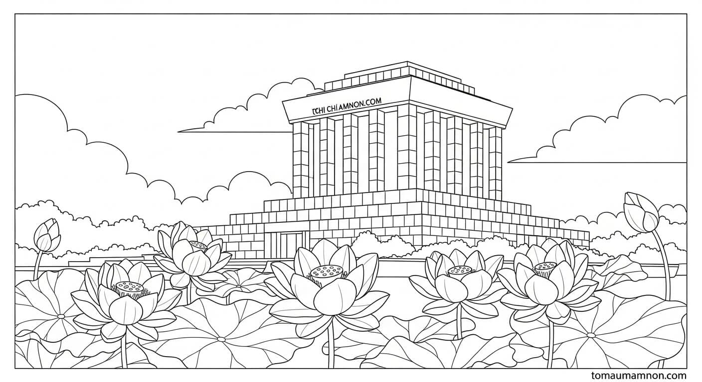 Tô Màu Lăng Bác Lăng Bác trong tranh vẽ đơn giản