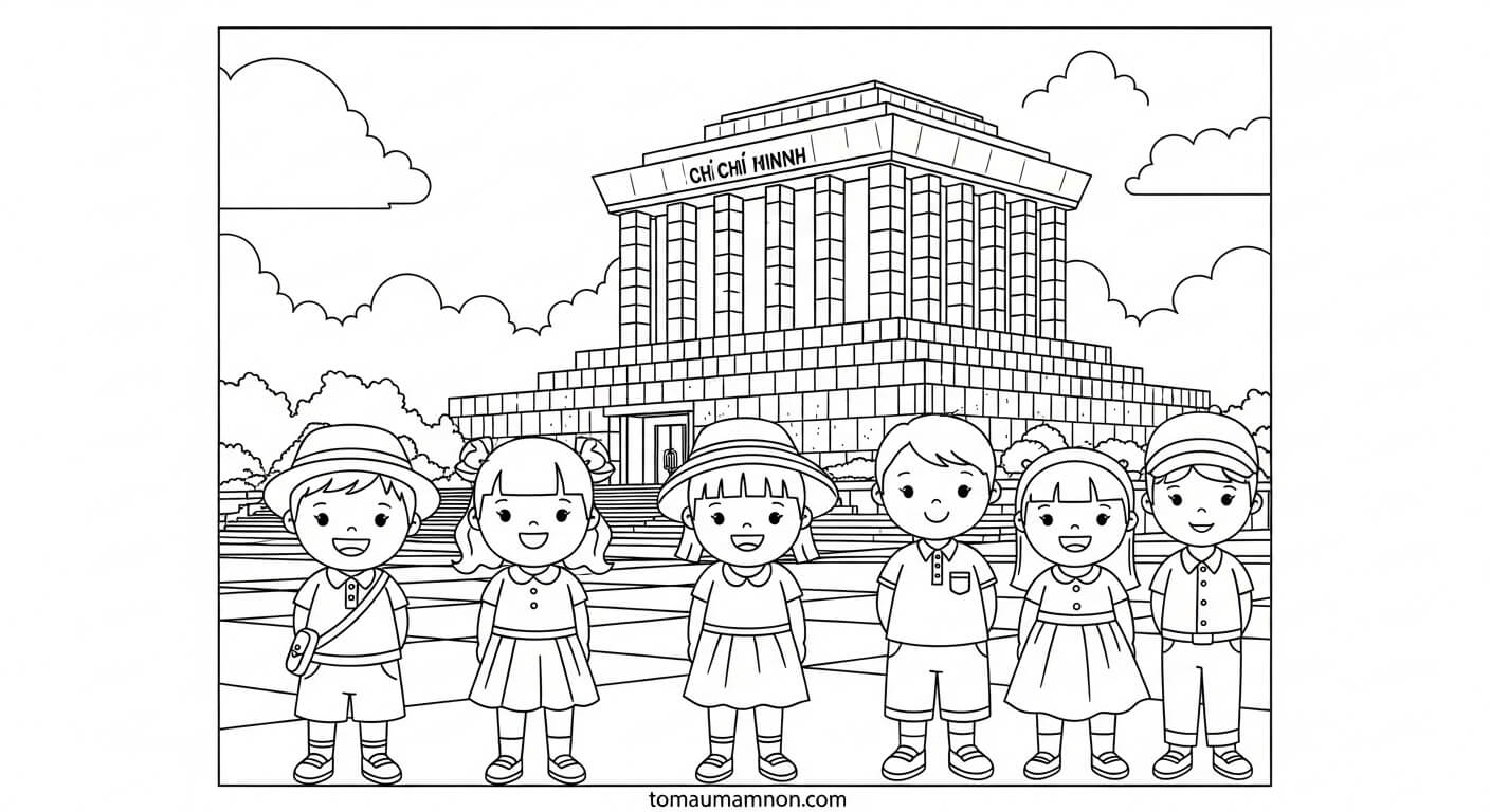 Tô Màu Lăng Bác Tranh lăng Bác đầu tiên chuẩn bị tô màu