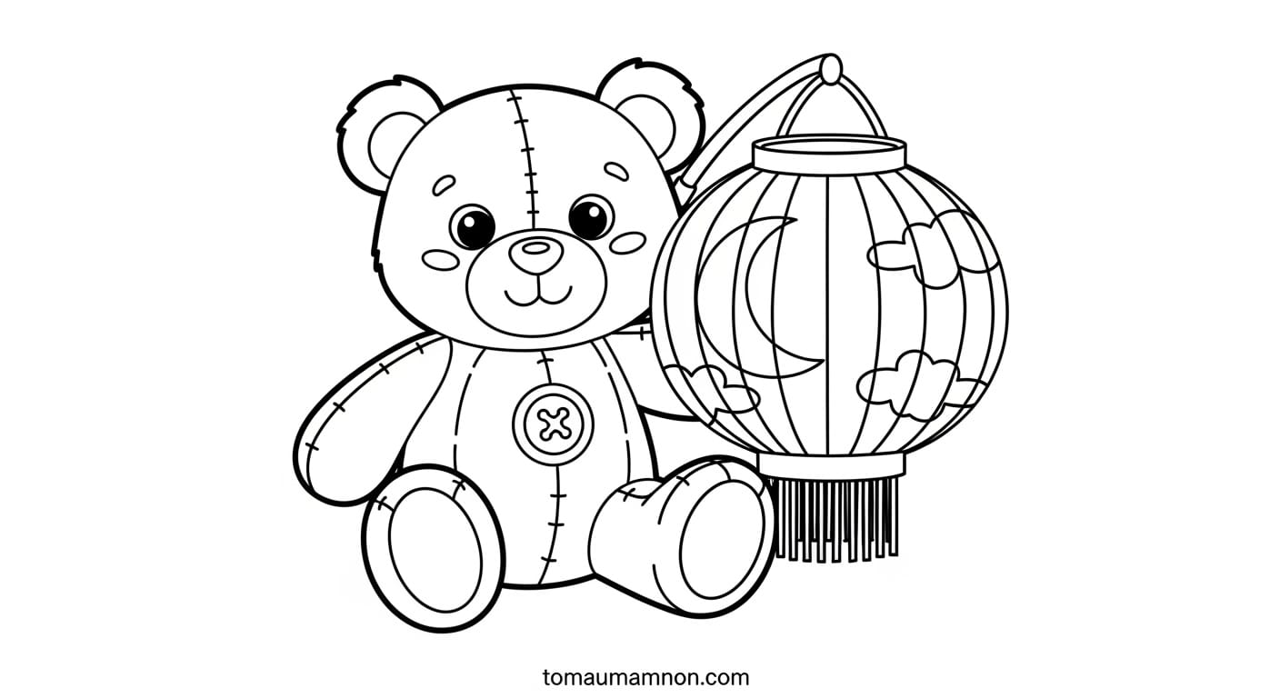 Tô Màu Lồng Đèn lồng đèn xanh lá