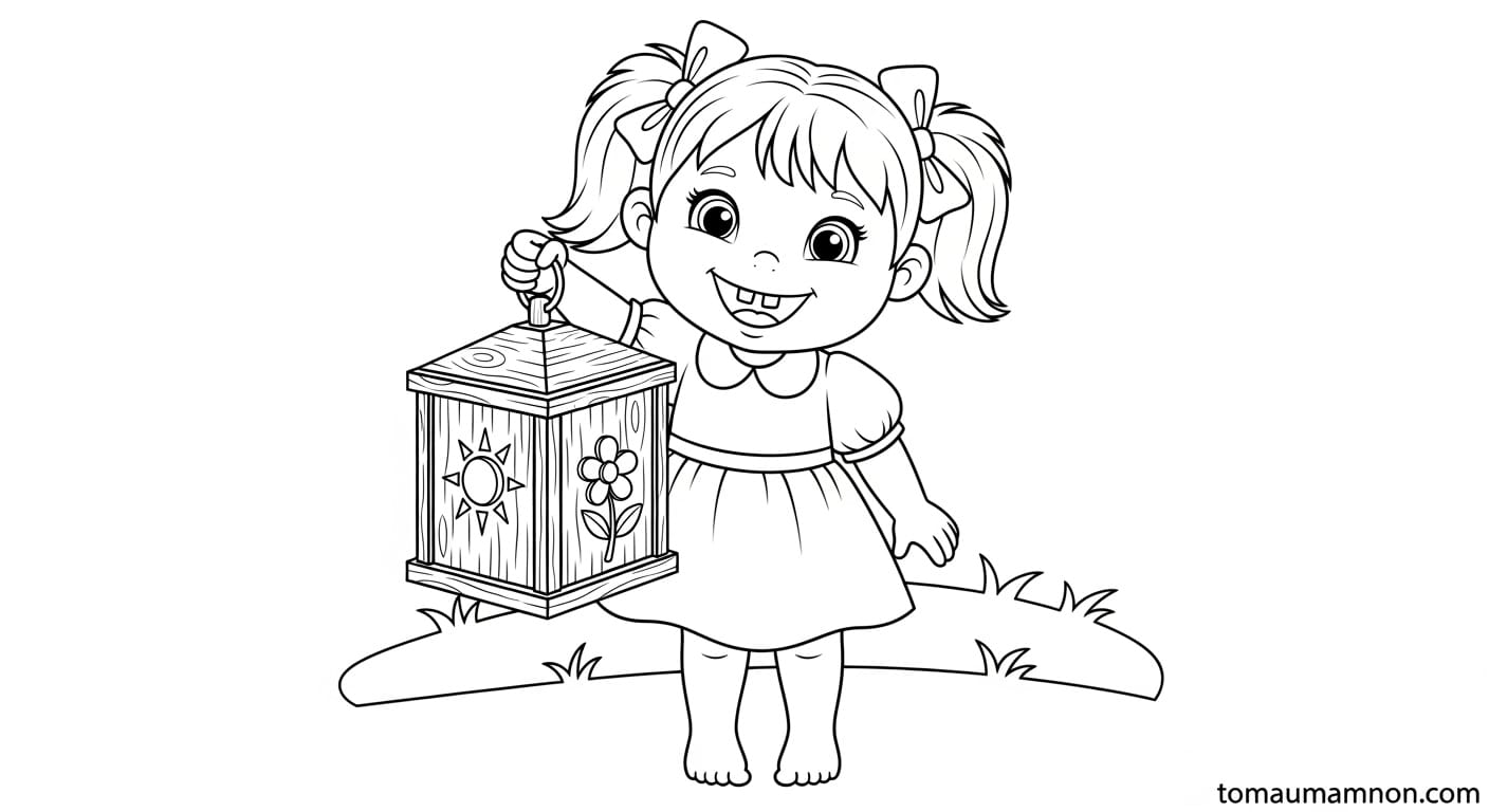 Tô Màu Lồng Đèn lồng đèn hồng