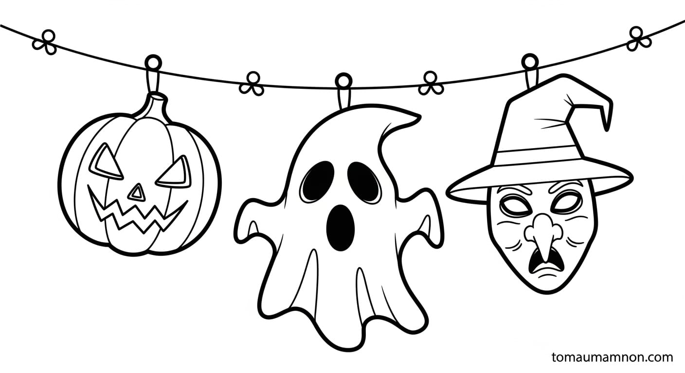 Tô Màu Mặt Nạ Halloween mặt nạ con nhện