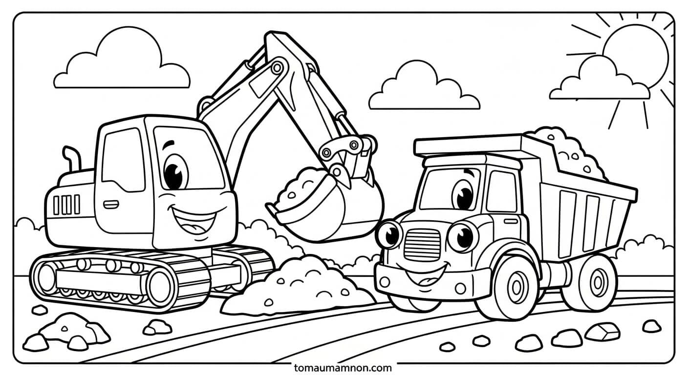 Tô Màu Máy Xúc máy xúc 3