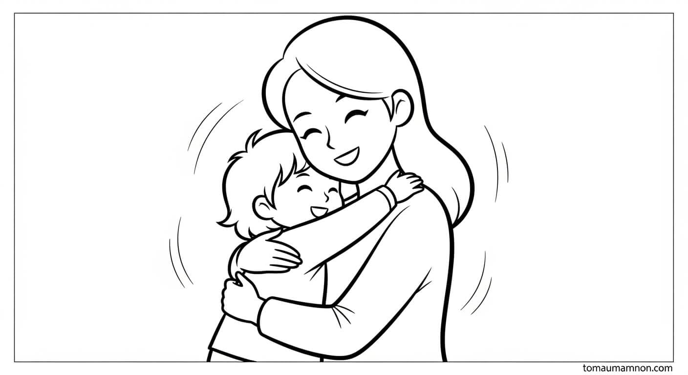 Mẹ bế con yêu thương