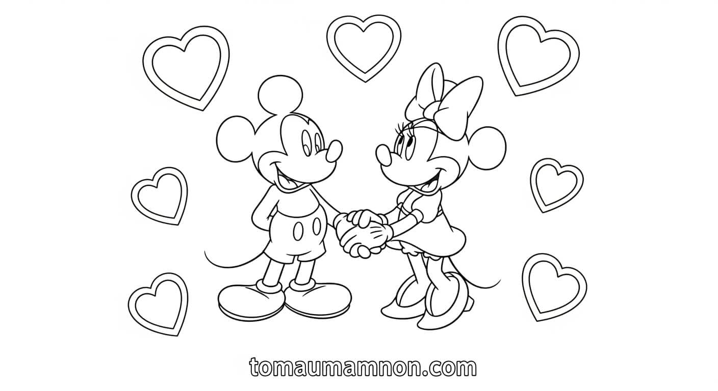 Tô Màu Mickey chuột Mickey trong khu vườn