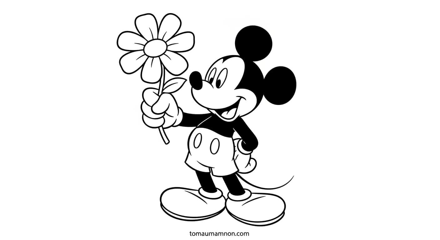 Tô Màu Mickey chuột Mickey với Minnie