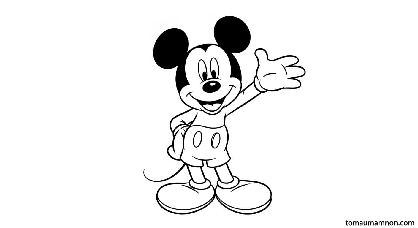 Tô Màu Mickey chuột Mickey mỉm cười