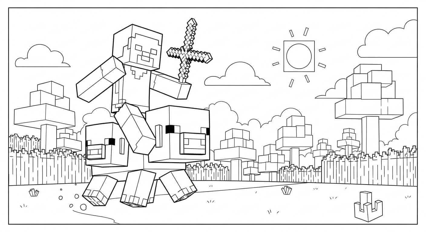 Tô Màu Minecraft Nhà trong Minecraft