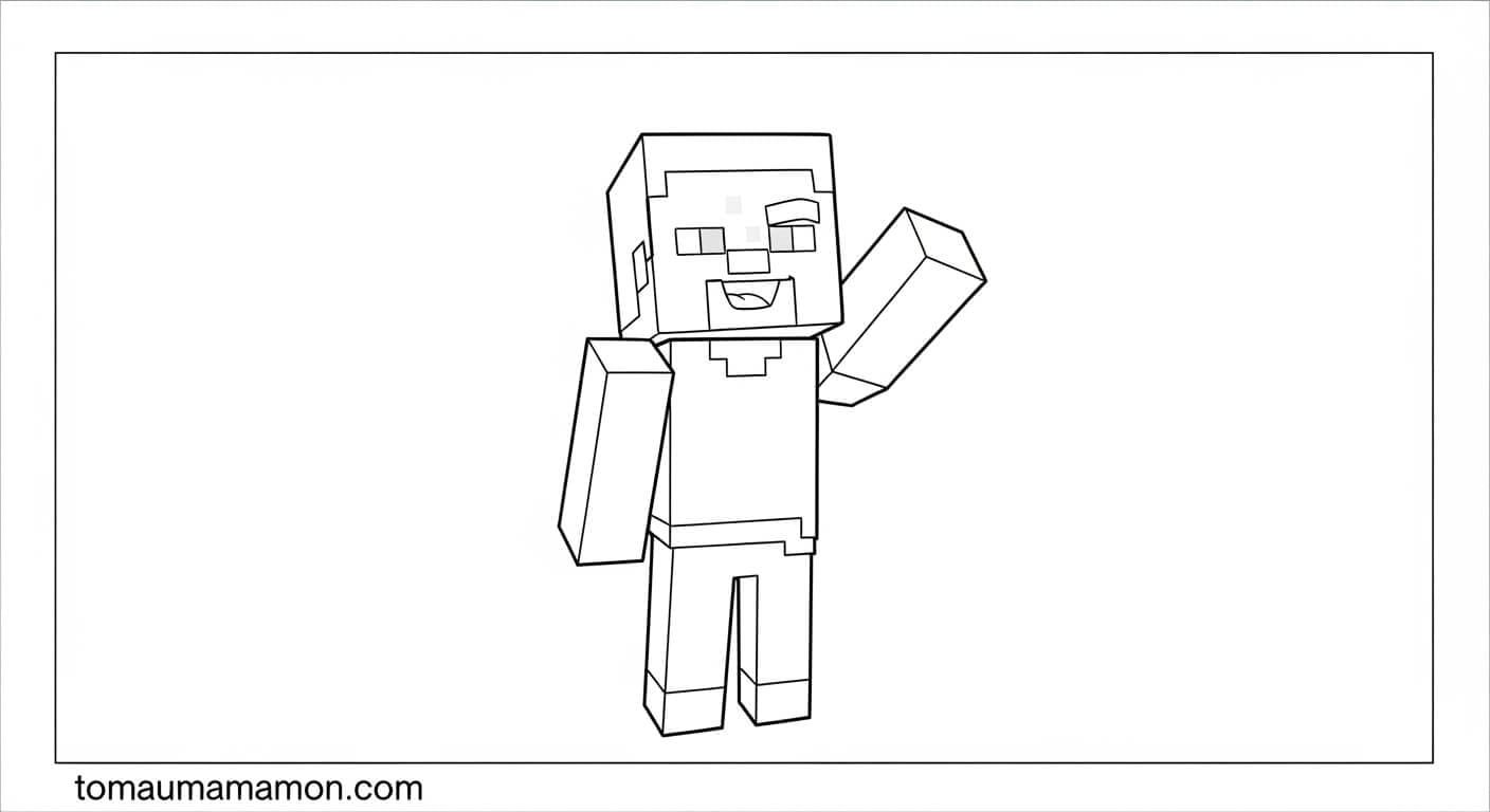 Tô Màu Minecraft Steve trong Minecraft