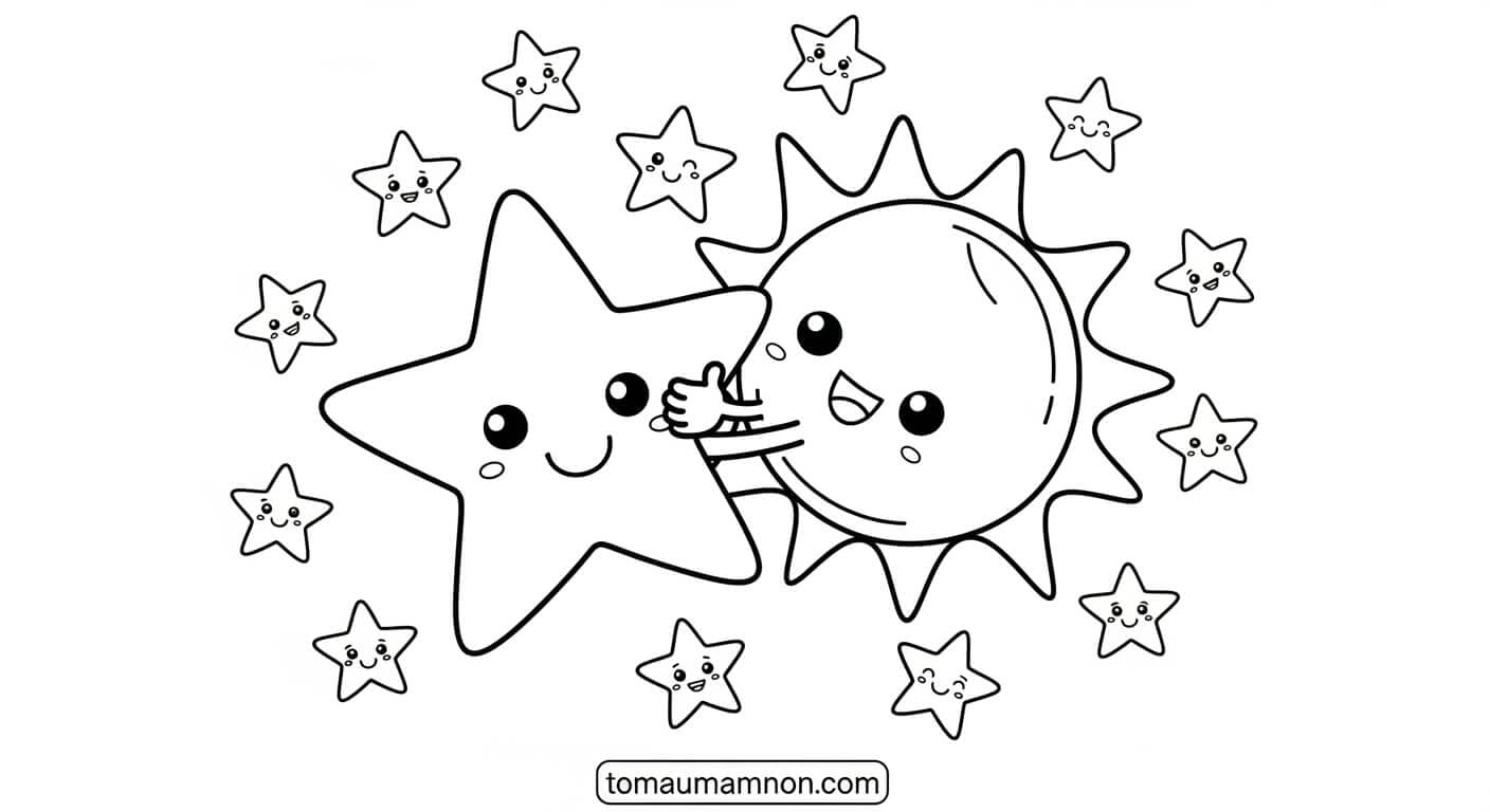 Tô Màu Ngôi Sao Bộ ngôi sao dễ thương