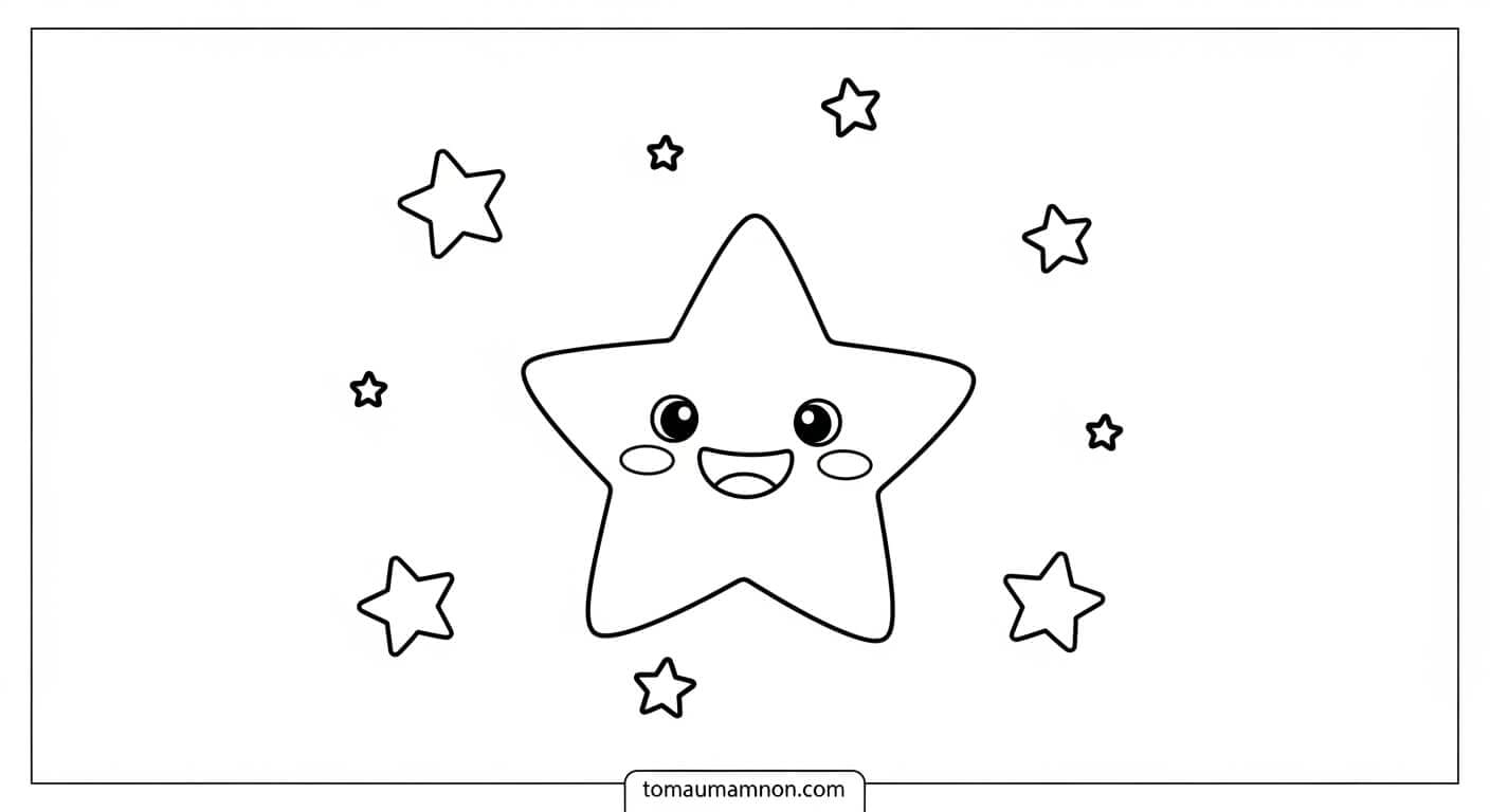 Tô Màu Ngôi Sao Hình ngôi sao đơn giản