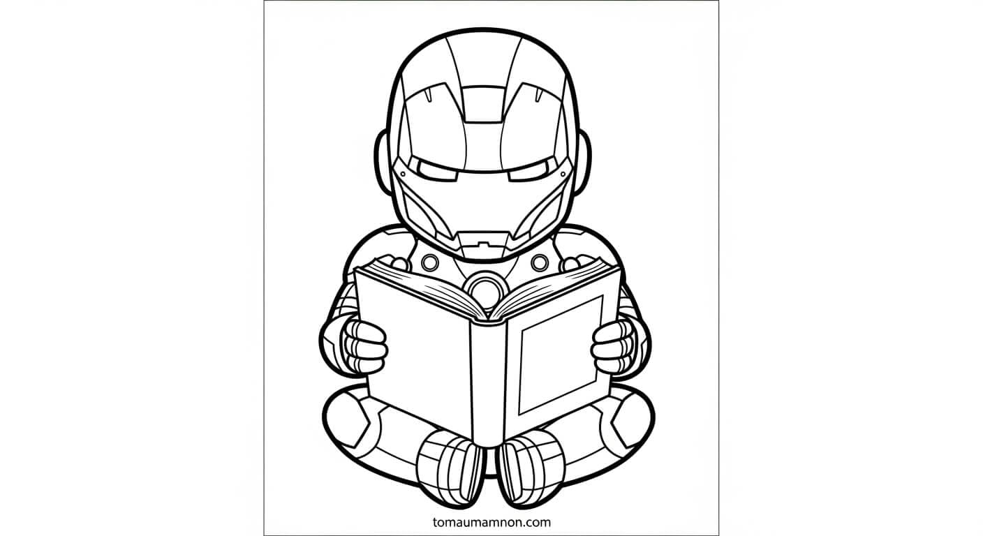 Tô Màu Người Sắt Người Sắt với đồng phục xanh đỏ