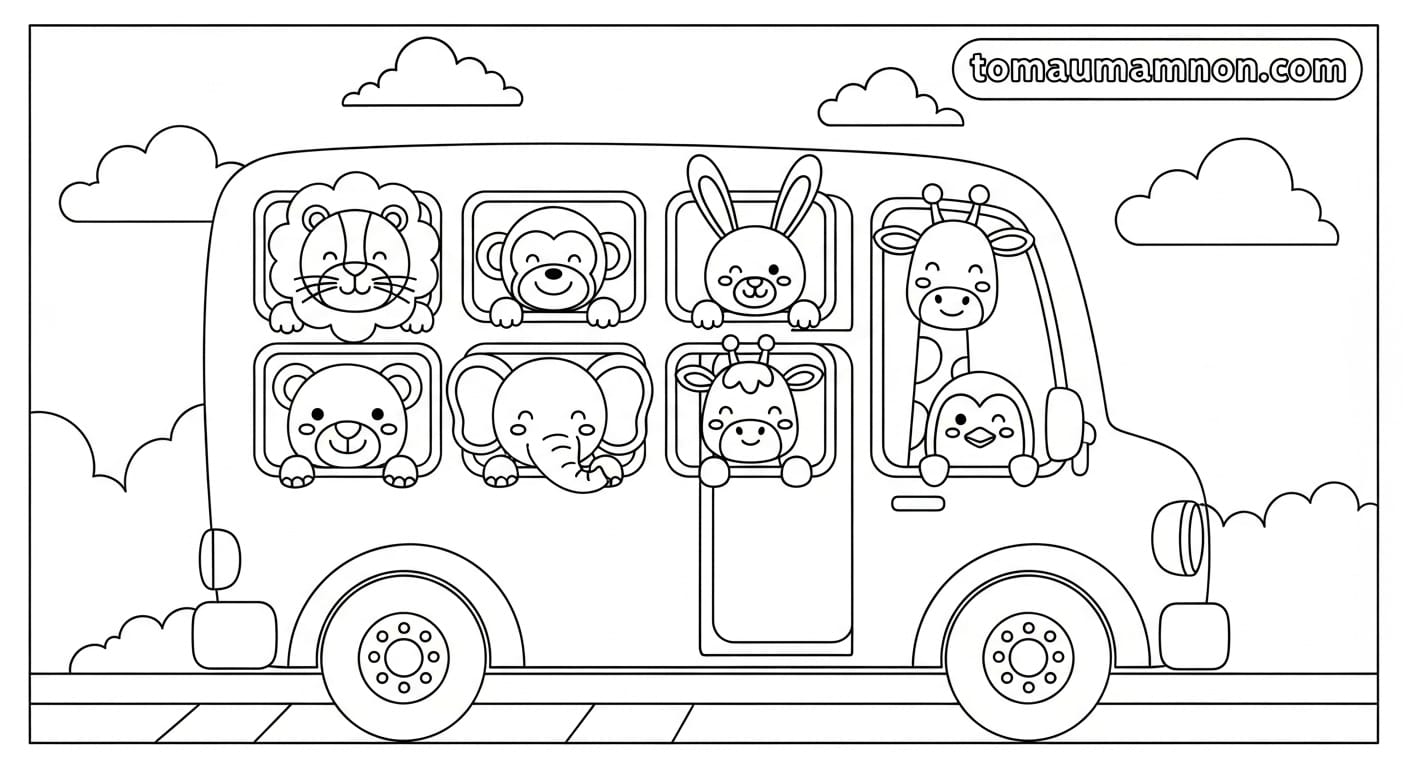 Tô Màu Ô Tô mẫu ô tô đơn giản cho bé