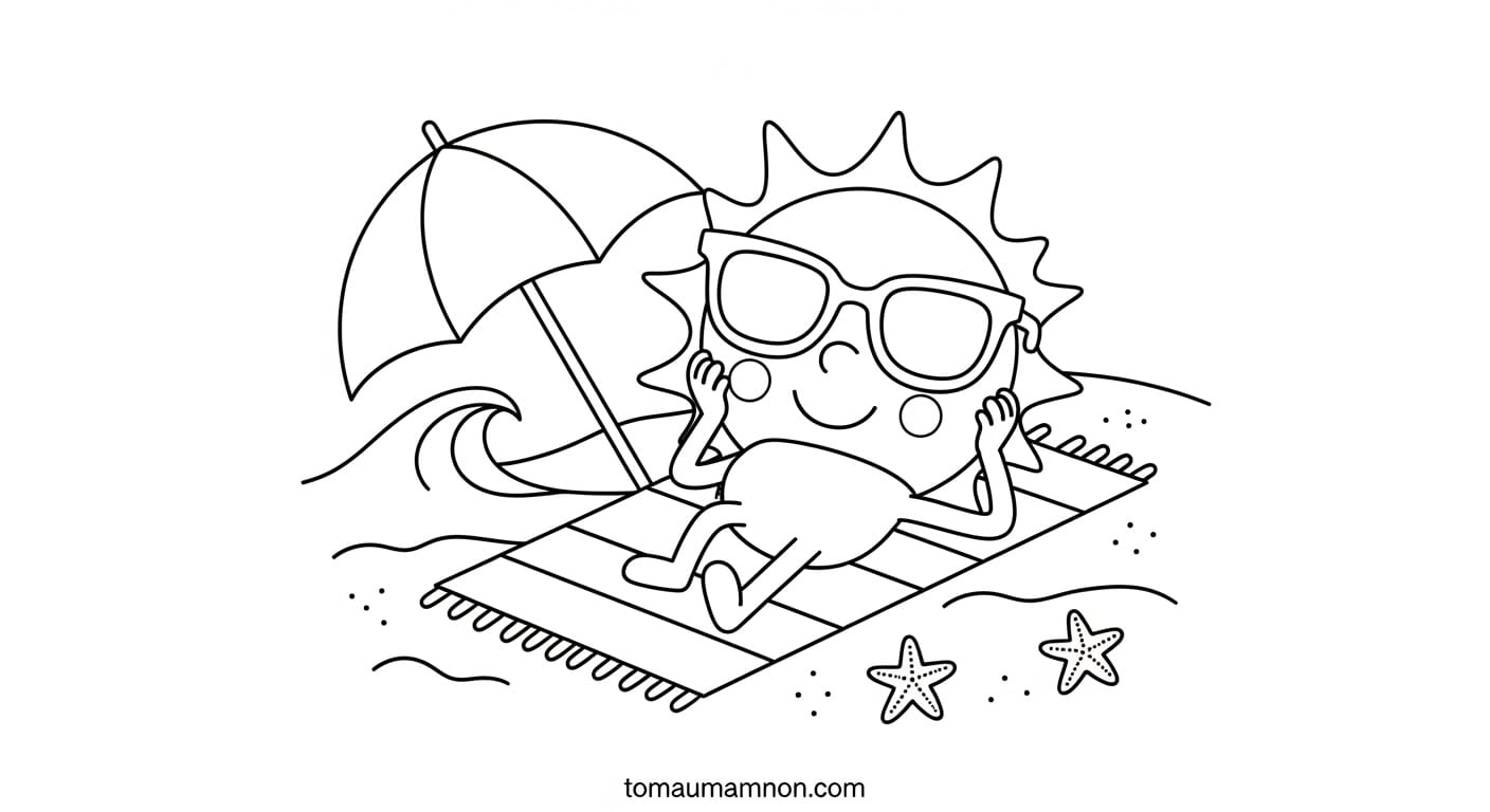 Tô Màu Ông Mặt Trời mặt trời buổi sáng