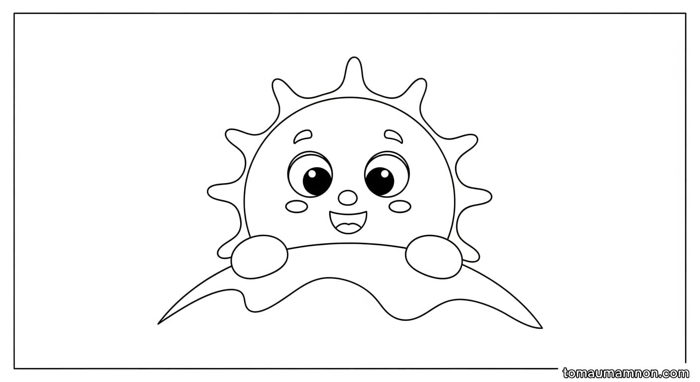 Tô Màu Ông Mặt Trời mặt trời cười tươi