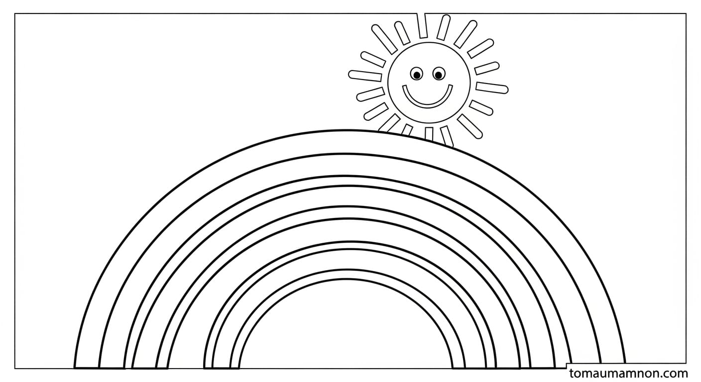 Tô Màu Ông Mặt Trời mặt trời bầu trời xanh