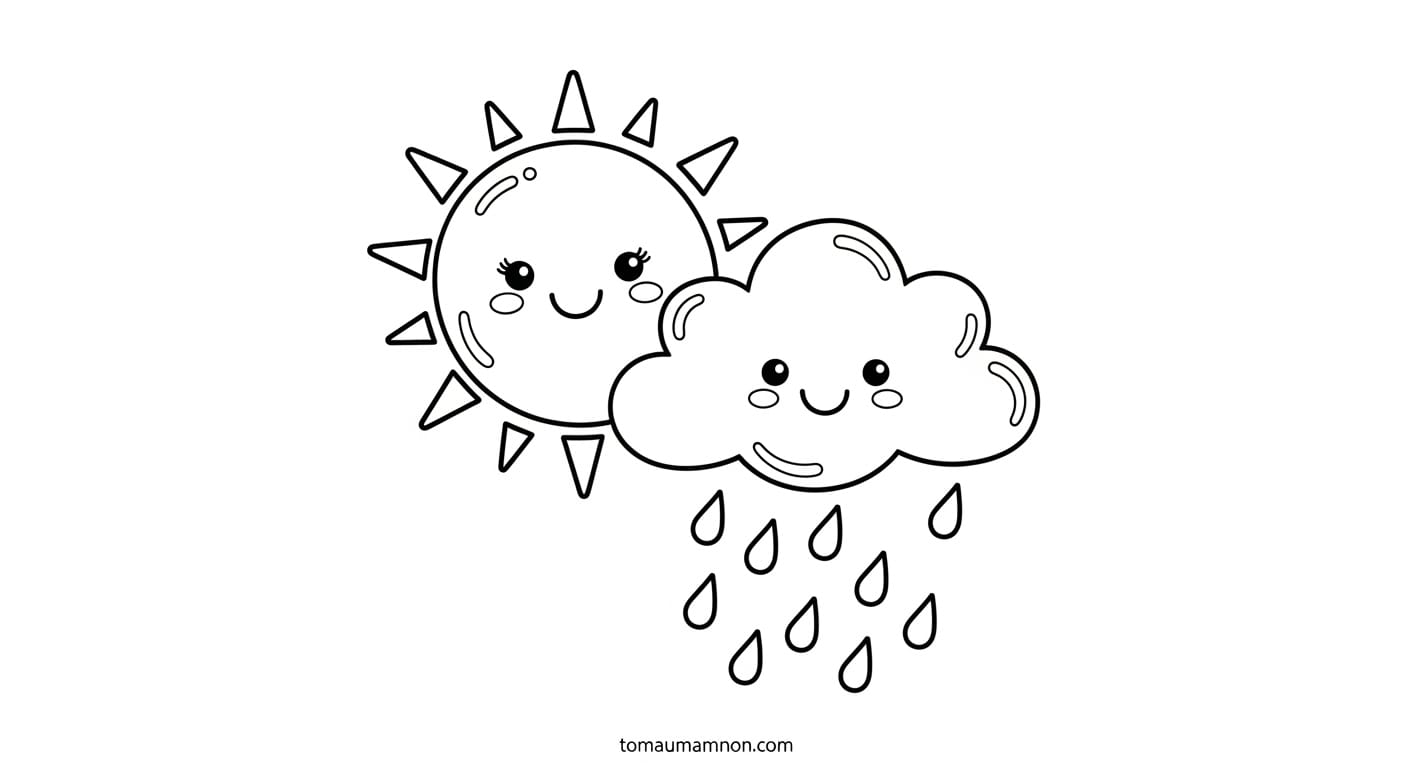 Tô Màu Ông Mặt Trời ánh nắng lung linh