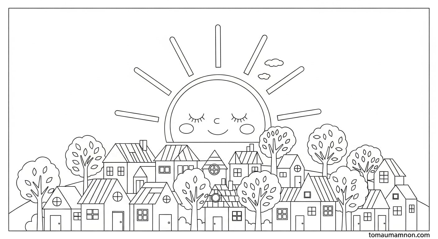 Tô Màu Ông Mặt Trời mặt trời hạnh phúc