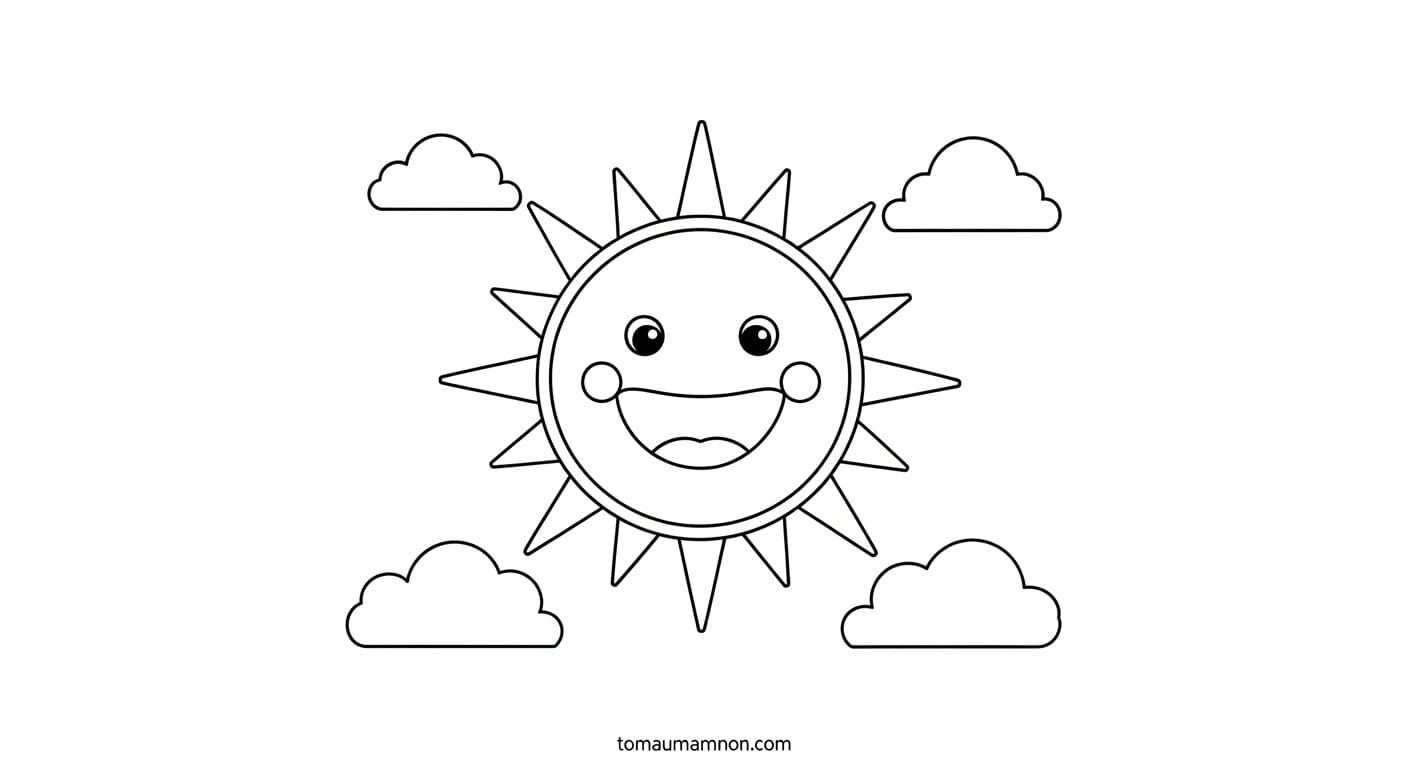 Tô Màu Ông Mặt Trời ông mặt trời toe toét