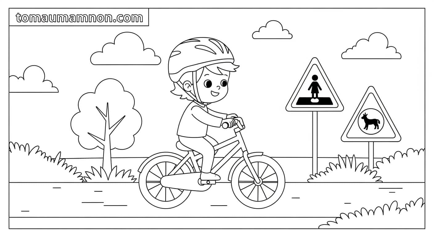 Tô Màu Phương Tiện Giao Thông Xe buýt màu đỏ