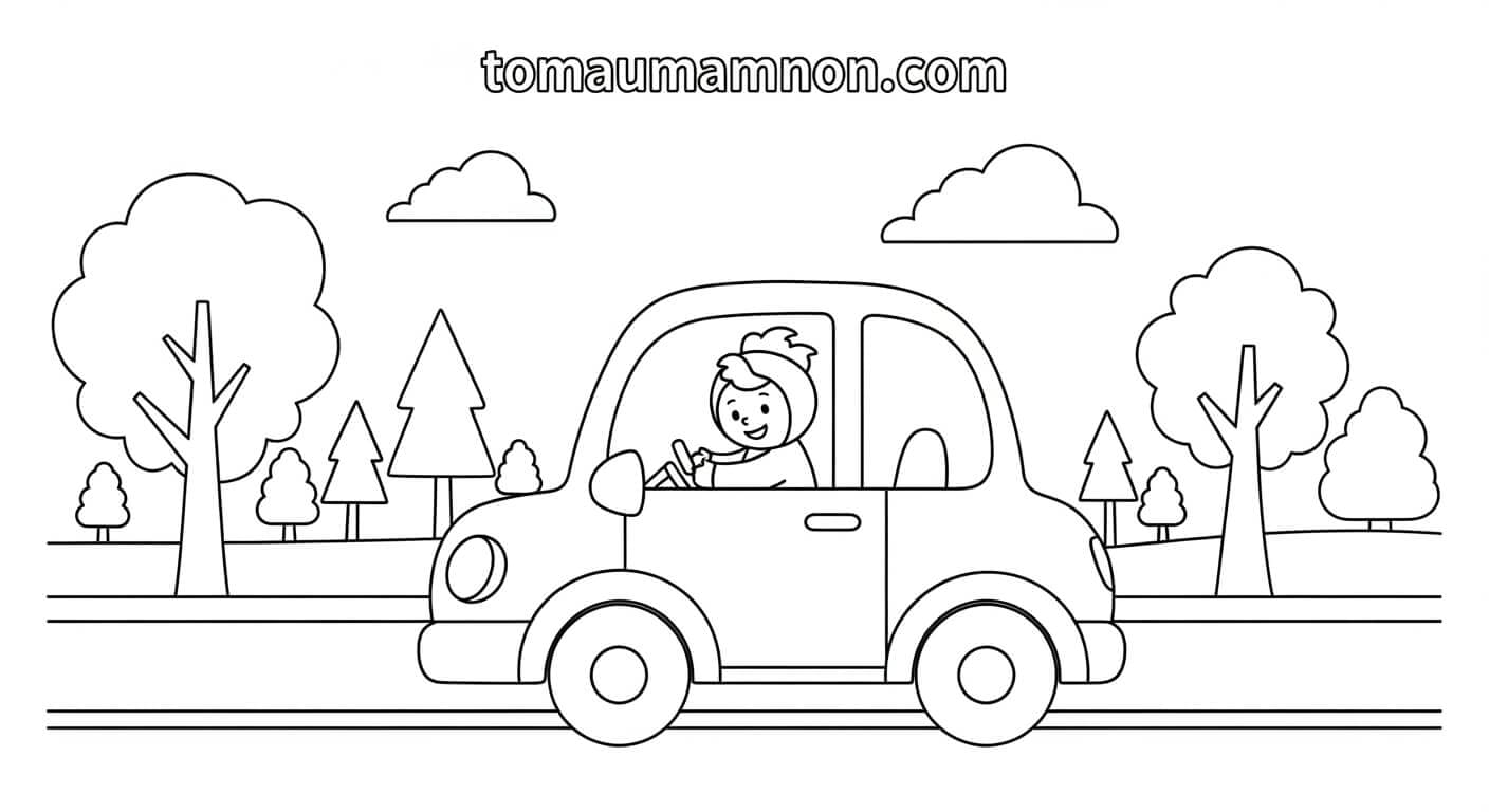 Tô Màu Phương Tiện Giao Thông Xe tải đang chạy