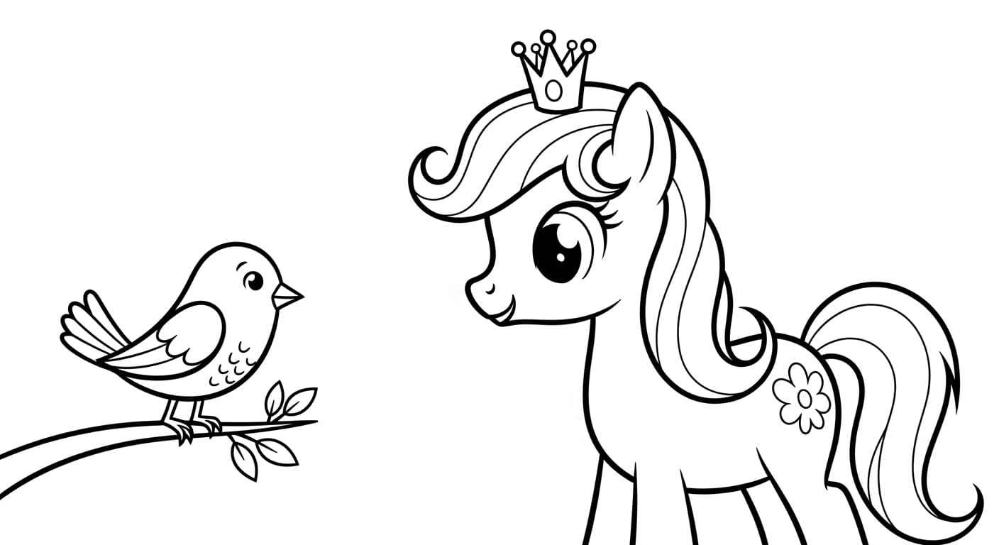 Tô Màu Pony Ngựa pony với đôi cánh rực rỡ