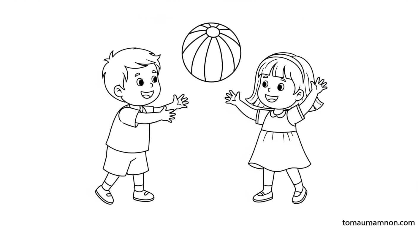 Tô Màu Quả Bóng tranh tô màu quả bóng 3