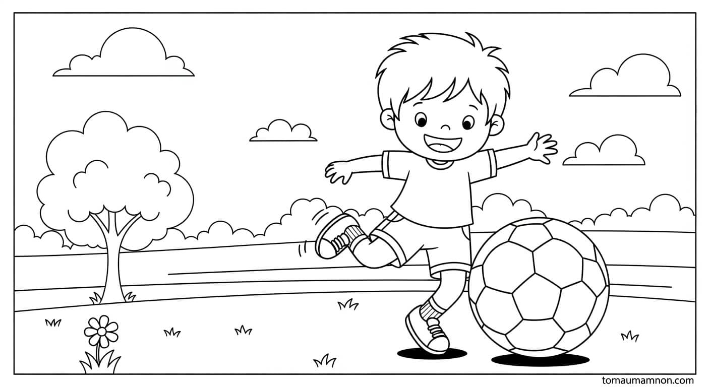 Tô Màu Quả Bóng tranh tô màu quả bóng 1