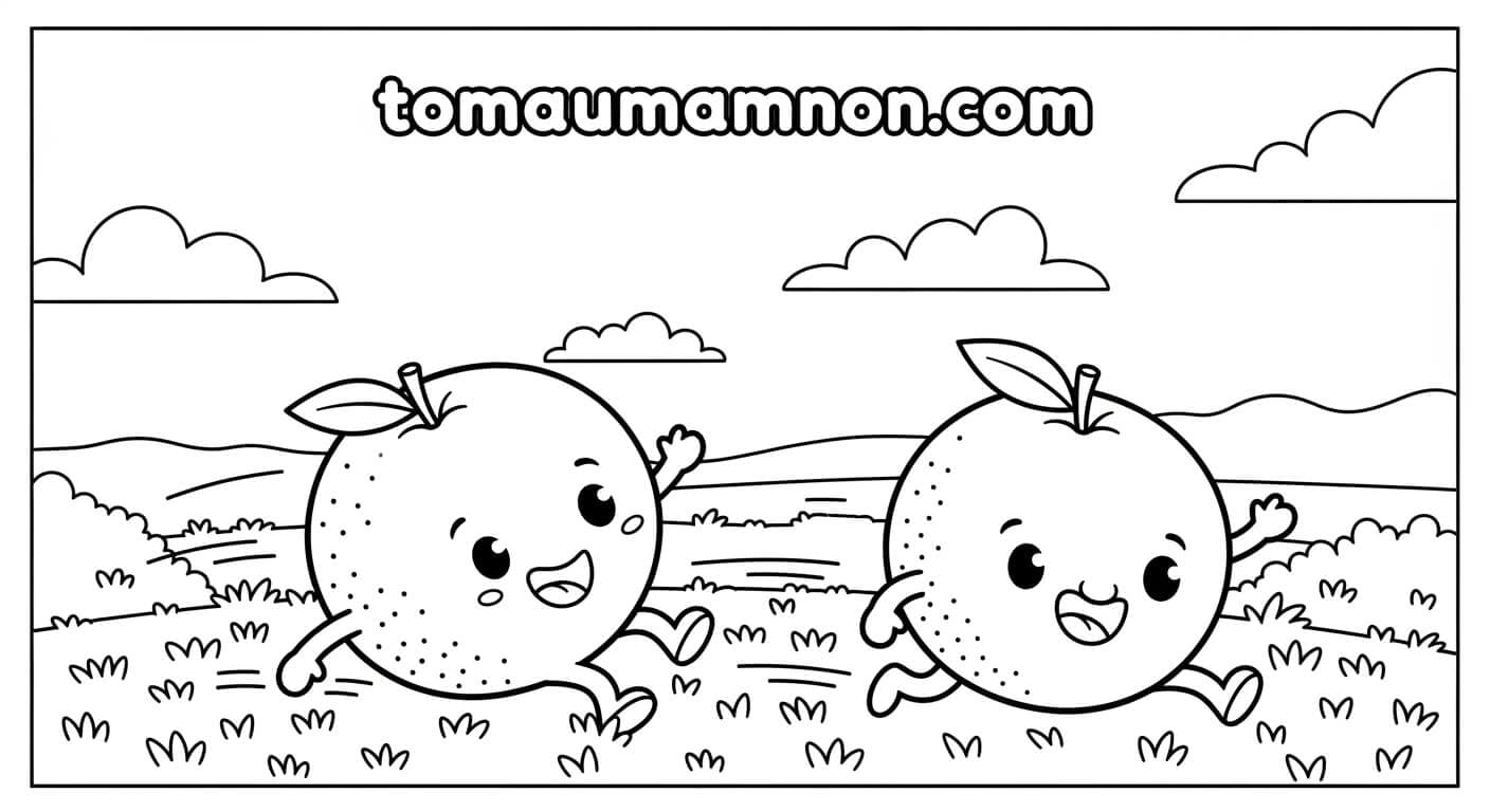 Tô Màu Quả Cam Tranh quả cam 4